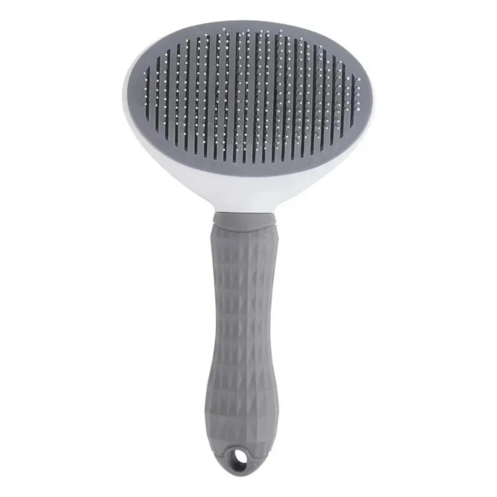 Pet Hair Removal Comb Automatic Shedding Brush Durable Stainless Steel Cat Grooming Tool For Removing Loose Pet Fur Daily Care