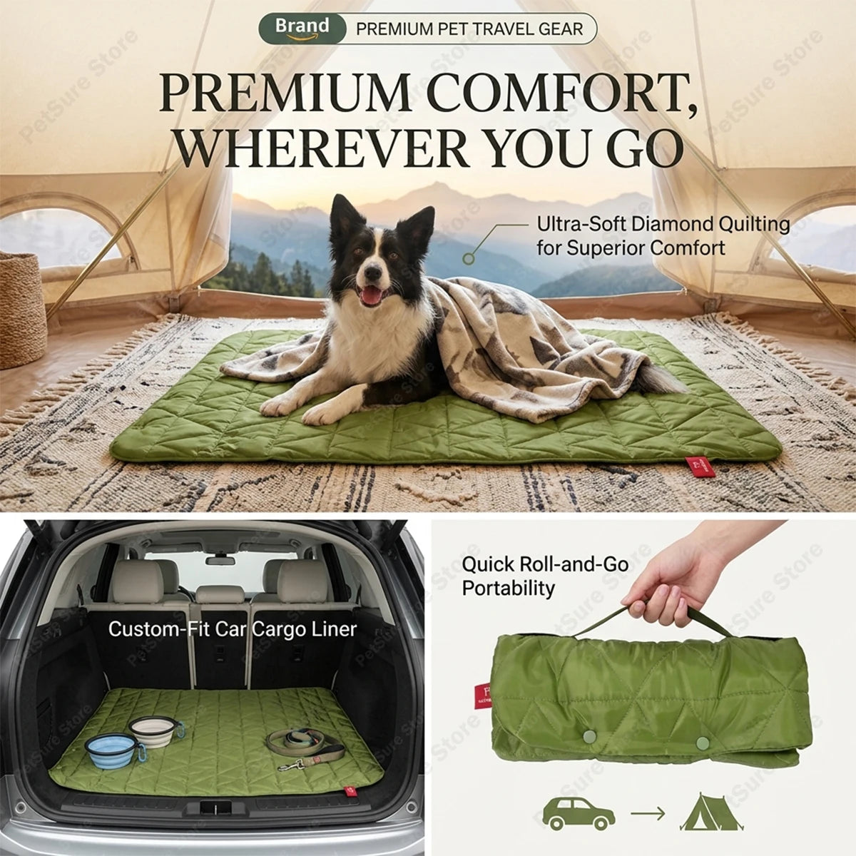 New Pet Dog Picnic Travel Mat Waterproof Foldable Portable Bed Blankets Outdoor Universal All Breeds Dog Lightweight Camping Mat