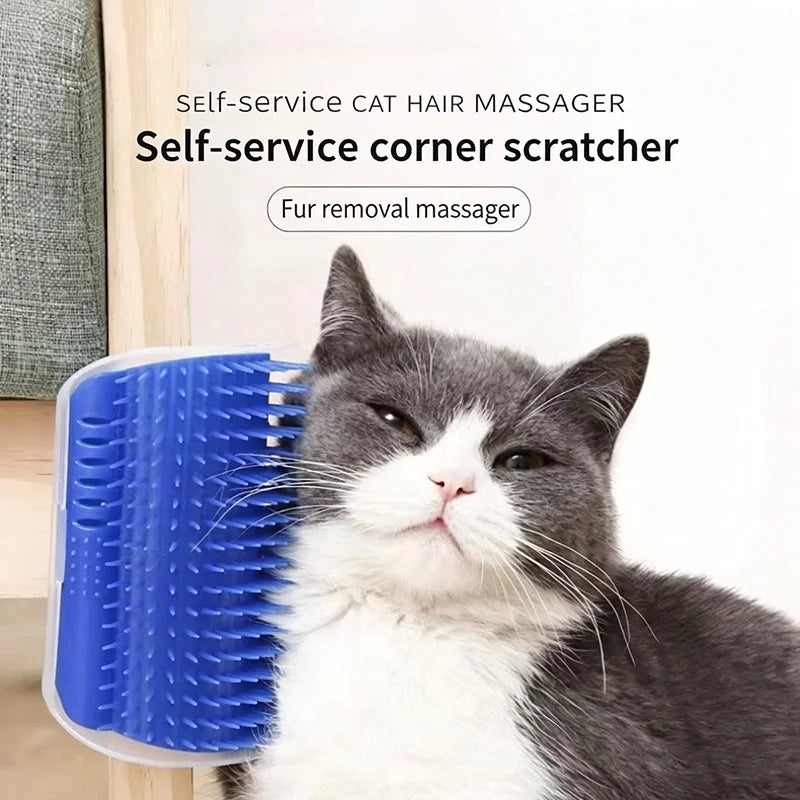 Cat Self Groomer Brush Wall Corner Scratcher Massage Toy For Short And Long Fur Cats Pet Grooming Cleaning Tool Pet Accessories
