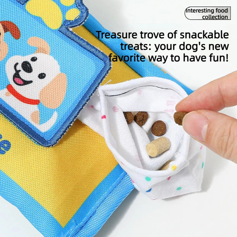 Durable Tearproof Pet Snuffle Tissue Box Toy Squeaky Food Hidden Puzzle Puppy Chew Toy Anxiety Relief Interactive Dog Training