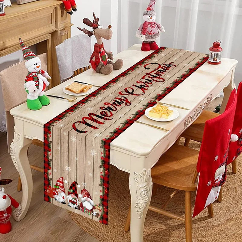 Christmas Gnome Table Runner Merry Christmas Decorations for Home 2025 Xmas Party Decor Navidad Natal Noel Gifts New Year 2026