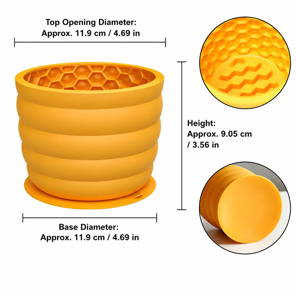 Silicone Slow Feeder Dog Bowl Cup Anti-Slip Distraction Design Promotes Healthy Digestion Dog Slow Food Bowl with Suction Cup