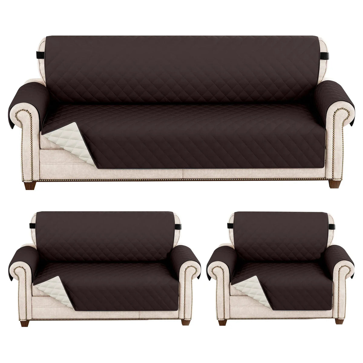 1pc Waterproof Sofa Cover Quilted Anti-wear Couch Cover for Dog Pet Kids Recliner Armchair Furniture 1/2/3/4 Seater Protect
