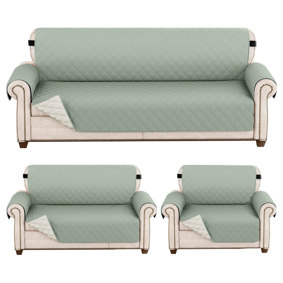 1pc Waterproof Sofa Cover Quilted Anti-wear Couch Cover for Dog Pet Kids Recliner Armchair Furniture 1/2/3/4 Seater Protect