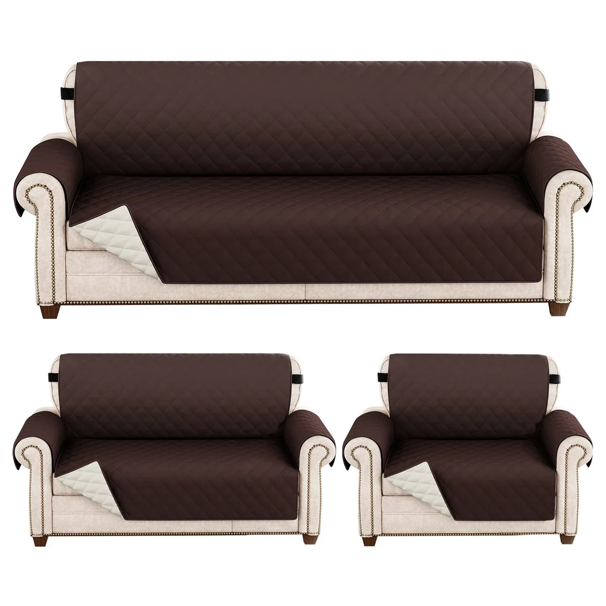 1pc Waterproof Sofa Cover Quilted Anti-wear Couch Cover for Dog Pet Kids Recliner Armchair Furniture 1/2/3/4 Seater Protect