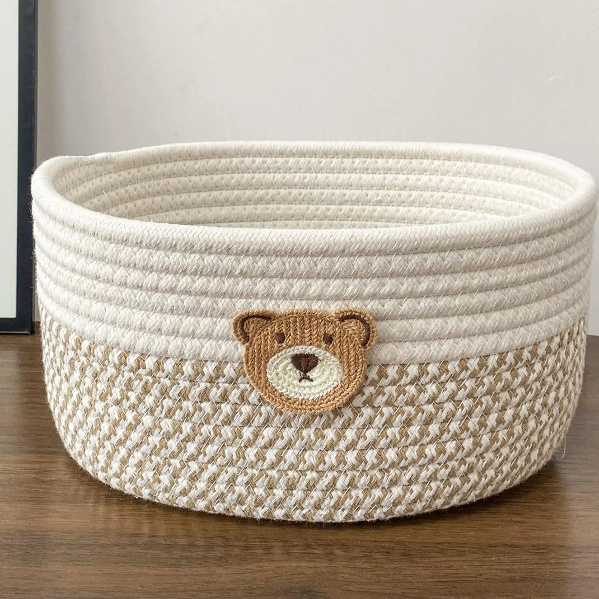 Storage Basket Cotton Rope Basket for Dog Toys Space-Saving Decorative Organizer Box for Bedroom Laundry Nursery Room Living