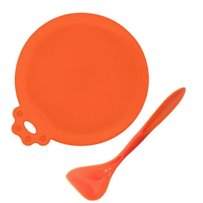 New 2PCS Reusable Pet Food Can Cover Silicone Dogs Cats Storage Tin Cap Lid Seal Cover with Spoon