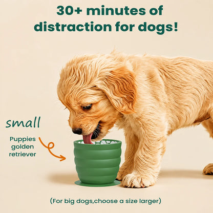 Silicone Slow Feeder Dog Bowl Cup Anti-Slip Distraction Design Promotes Healthy Digestion Dog Slow Food Bowl with Suction Cup