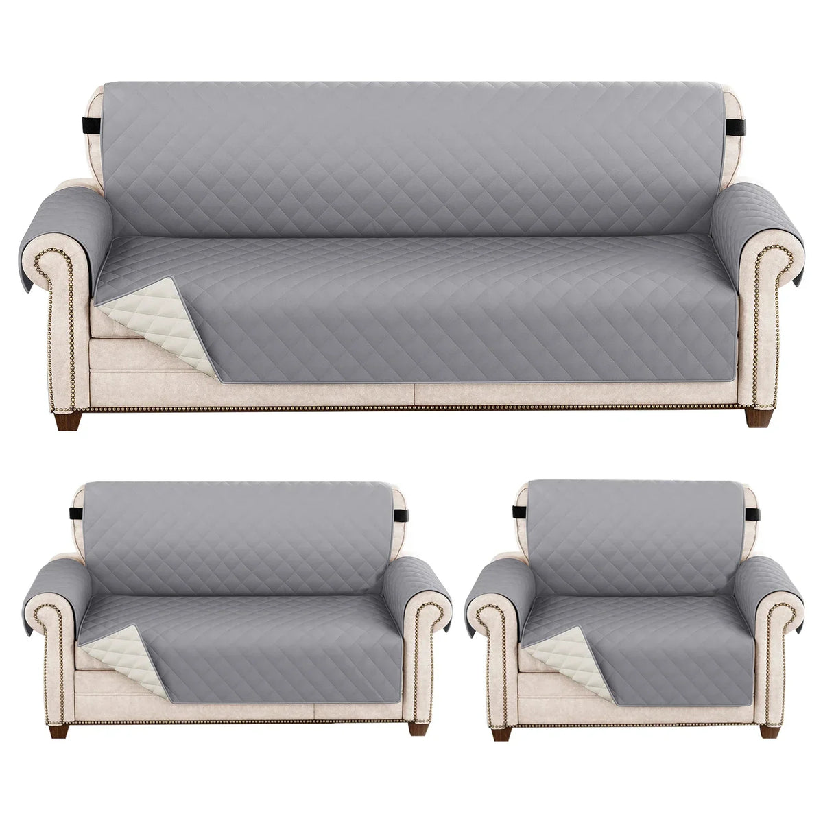 1pc Waterproof Sofa Cover Quilted Anti-wear Couch Cover for Dog Pet Kids Recliner Armchair Furniture 1/2/3/4 Seater Protect