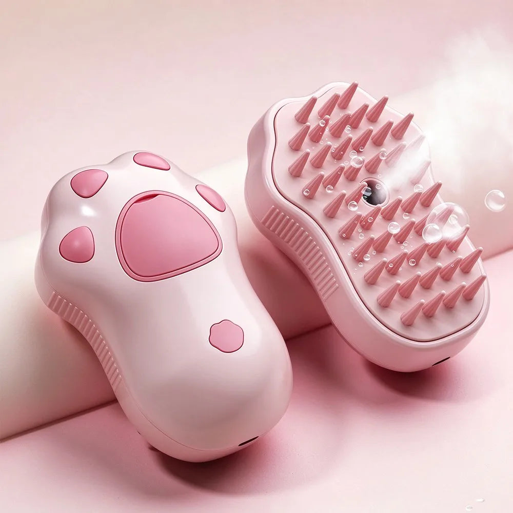 Cat Dog Pet Spray Massage Brush 3 in 1 One Button Steam Spray Folding Rotatable Floating Hair Bath Hair Removal Brush Comb