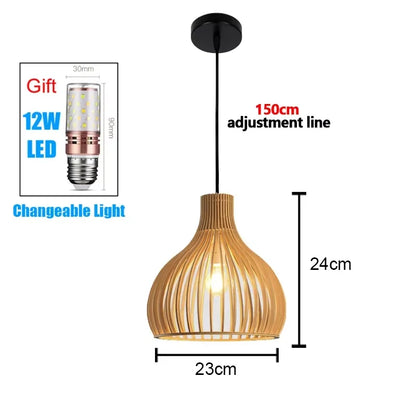 Bamboo Hand Weaving Pendant Lights 38cm Hanging LED Ceiling Lamp Chandelier Fixture Rattan Hand Craft Woven Home Bedroom Decor