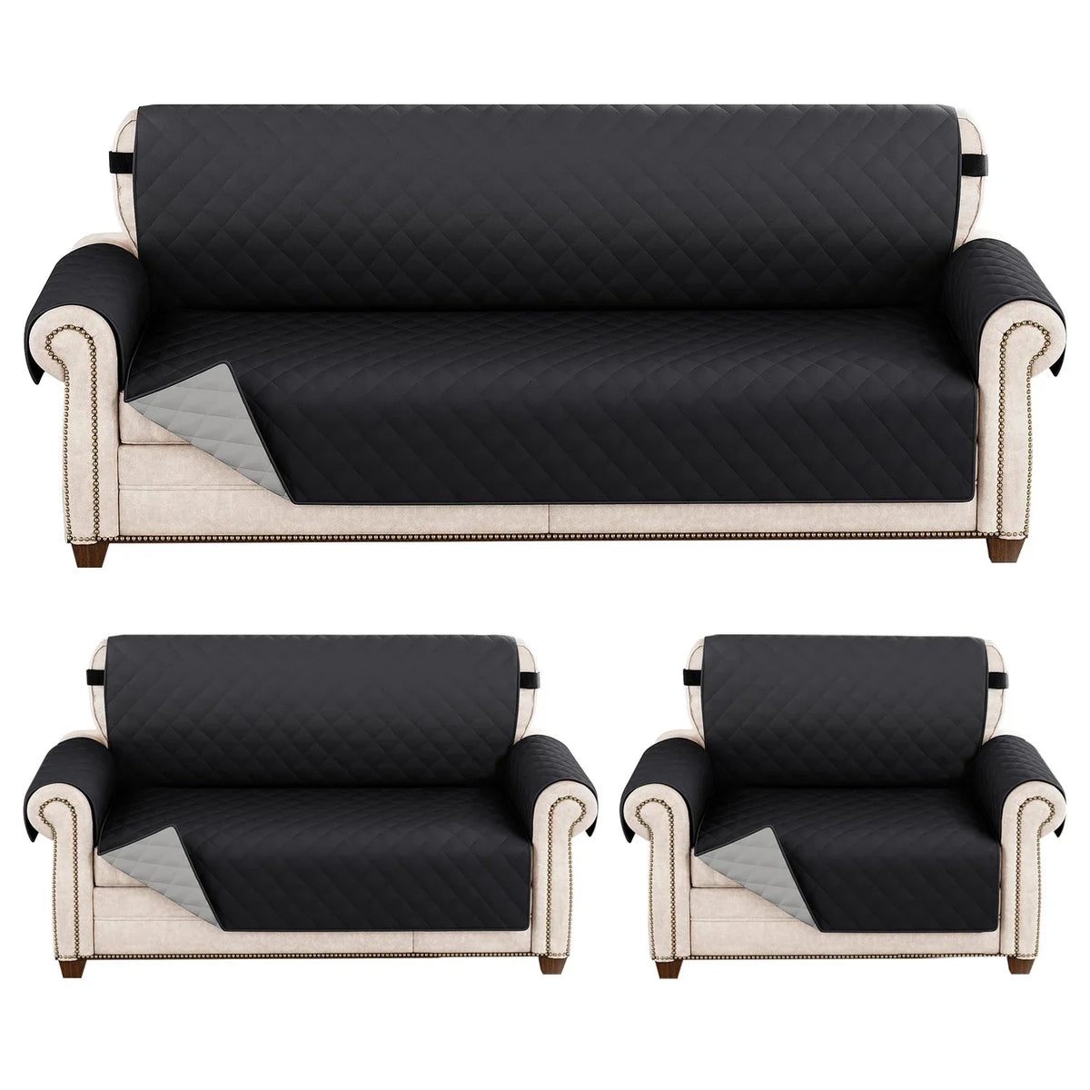 1pc Waterproof Sofa Cover Quilted Anti-wear Couch Cover for Dog Pet Kids Recliner Armchair Furniture 1/2/3/4 Seater Protect