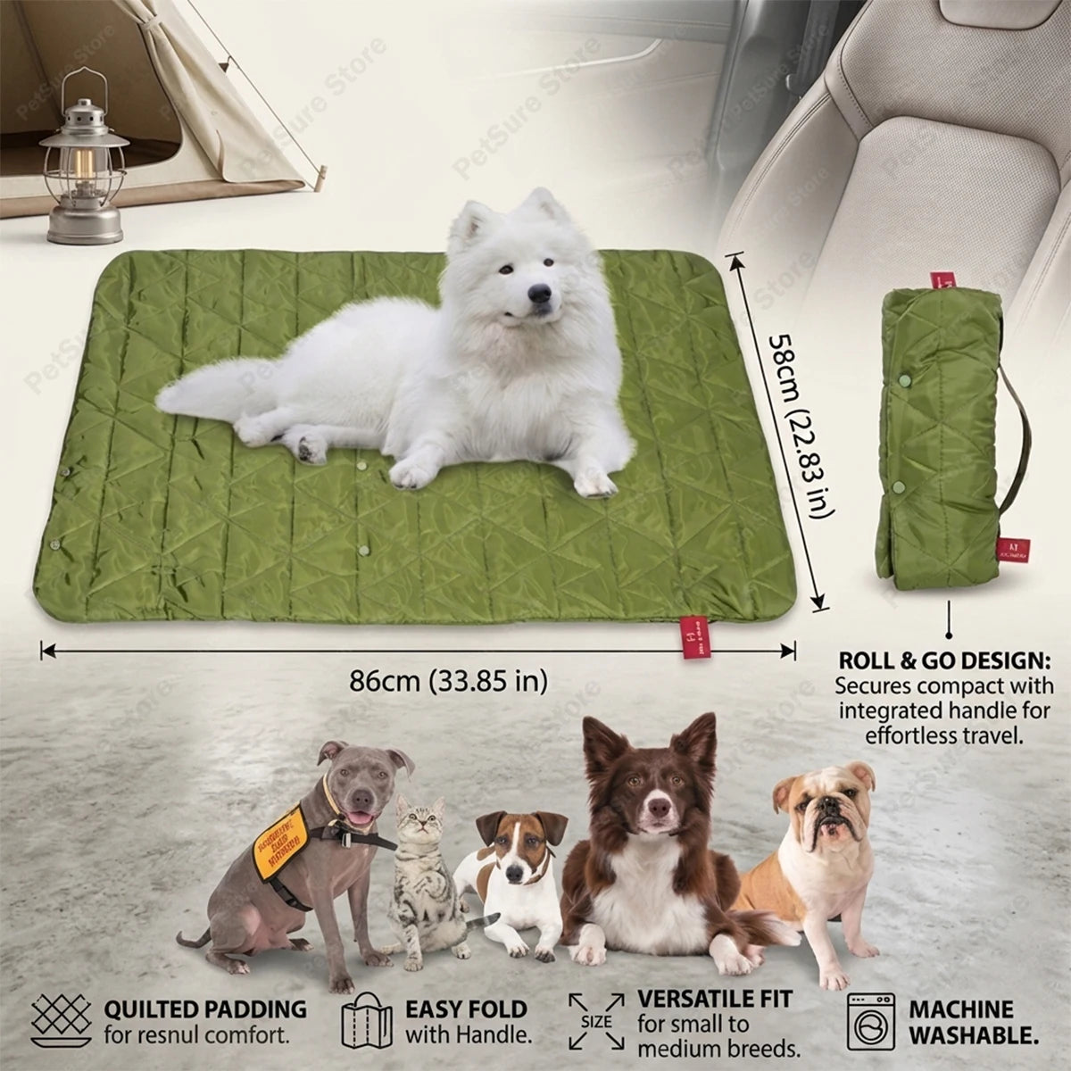 New Pet Dog Picnic Travel Mat Waterproof Foldable Portable Bed Blankets Outdoor Universal All Breeds Dog Lightweight Camping Mat