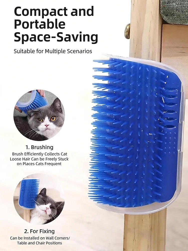 Cat Self Groomer Brush Wall Corner Scratcher Massage Toy For Short And Long Fur Cats Pet Grooming Cleaning Tool Pet Accessories
