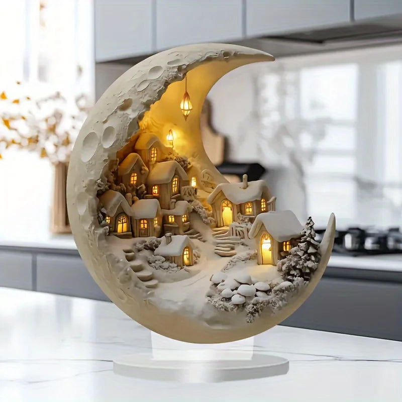 Christmas Xmas Tree Desktop Ornament Moonhouse DIY 2D Decoration Acrylic Merry Christmas Signs Plaque 2027 New Year Party Gifts