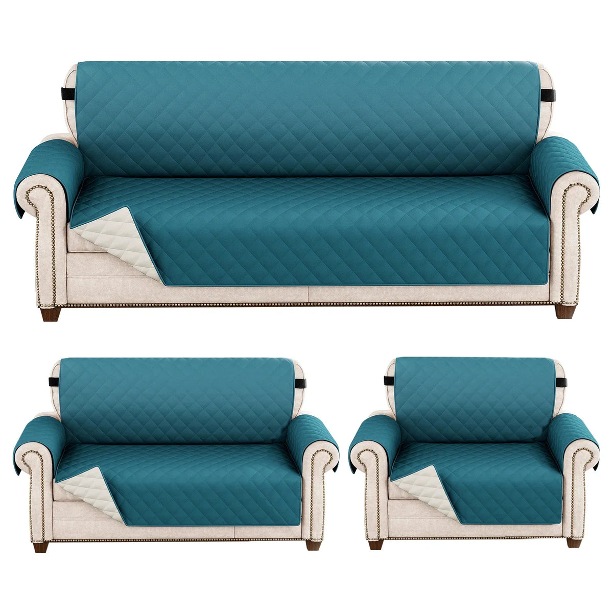 1pc Waterproof Sofa Cover Quilted Anti-wear Couch Cover for Dog Pet Kids Recliner Armchair Furniture 1/2/3/4 Seater Protect