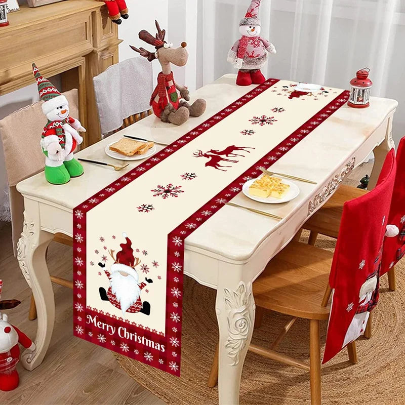 Christmas Gnome Table Runner Merry Christmas Decorations for Home 2025 Xmas Party Decor Navidad Natal Noel Gifts New Year 2026