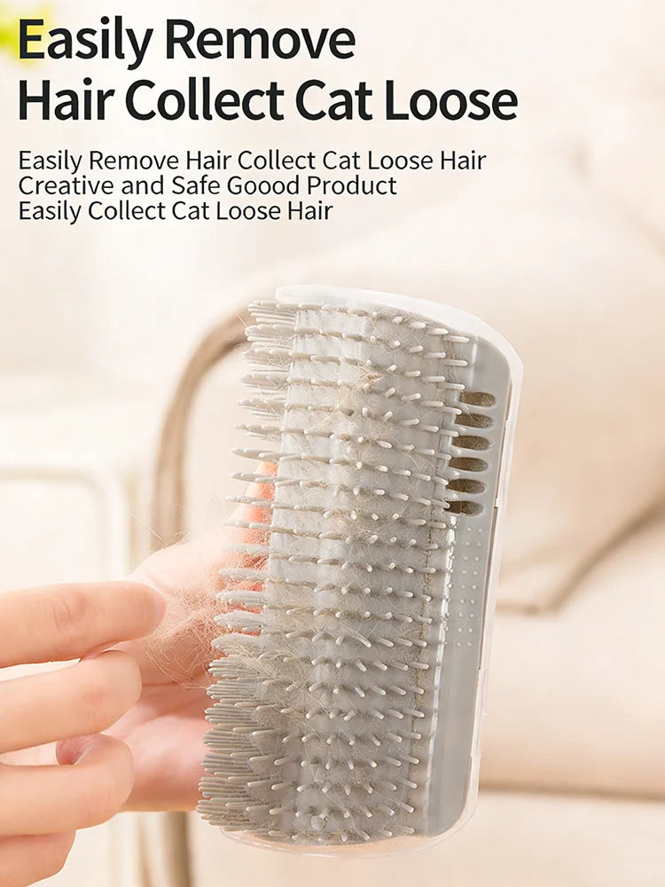 Cat Self Groomer Brush Wall Corner Scratcher Massage Toy For Short And Long Fur Cats Pet Grooming Cleaning Tool Pet Accessories