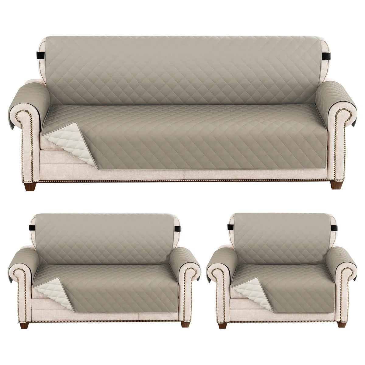 1pc Waterproof Sofa Cover Quilted Anti-wear Couch Cover for Dog Pet Kids Recliner Armchair Furniture 1/2/3/4 Seater Protect