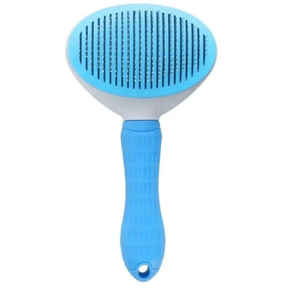 Pet Hair Removal Comb Automatic Shedding Brush Durable Stainless Steel Cat Grooming Tool For Removing Loose Pet Fur Daily Care