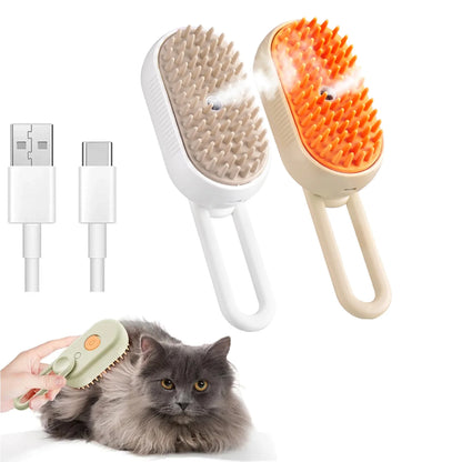 Cat Dog Pet Spray Massage Brush 3 in 1 One Button Steam Spray Folding Rotatable Floating Hair Bath Hair Removal Brush Comb