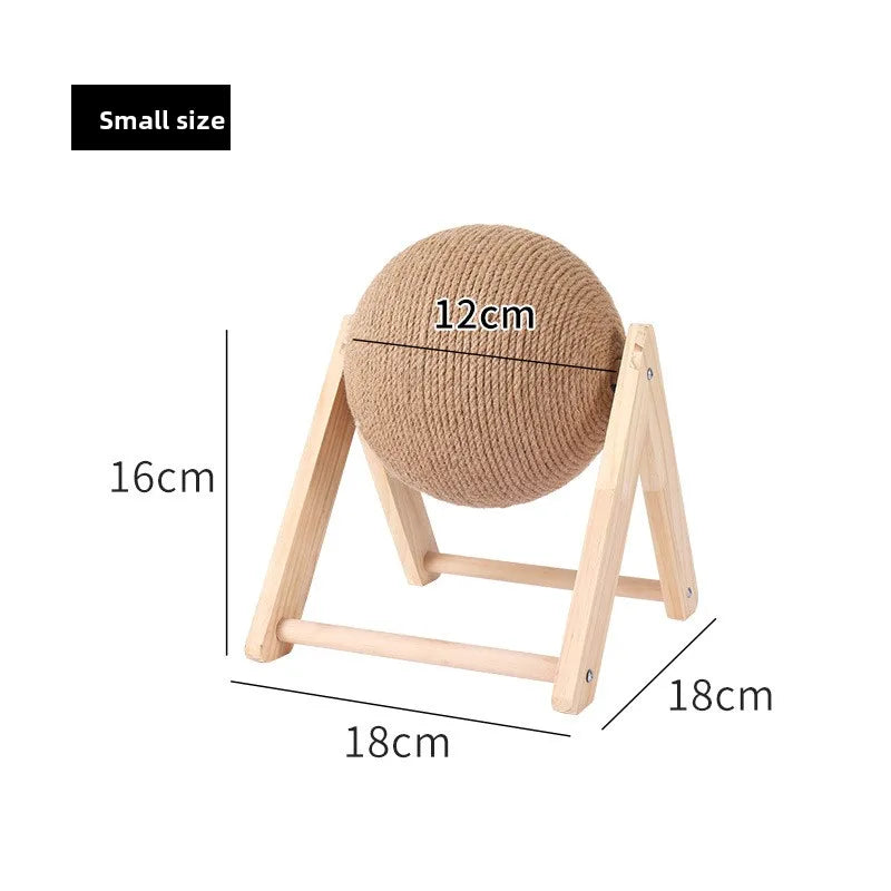 Cat Scratching Ball Wooden Rabbit Shape with Natural Jute Rope Durable Interactive Cat Toy for Kitten Pet Supplies