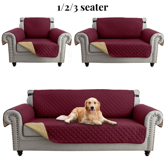 1pc Waterproof Sofa Cover Quilted Anti-wear Couch Cover for Dog Pet Kids Recliner Armchair Furniture 1/2/3/4 Seater Protect