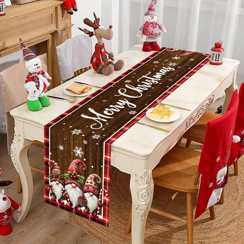 Christmas Gnome Table Runner Merry Christmas Decorations for Home 2025 Xmas Party Decor Navidad Natal Noel Gifts New Year 2026